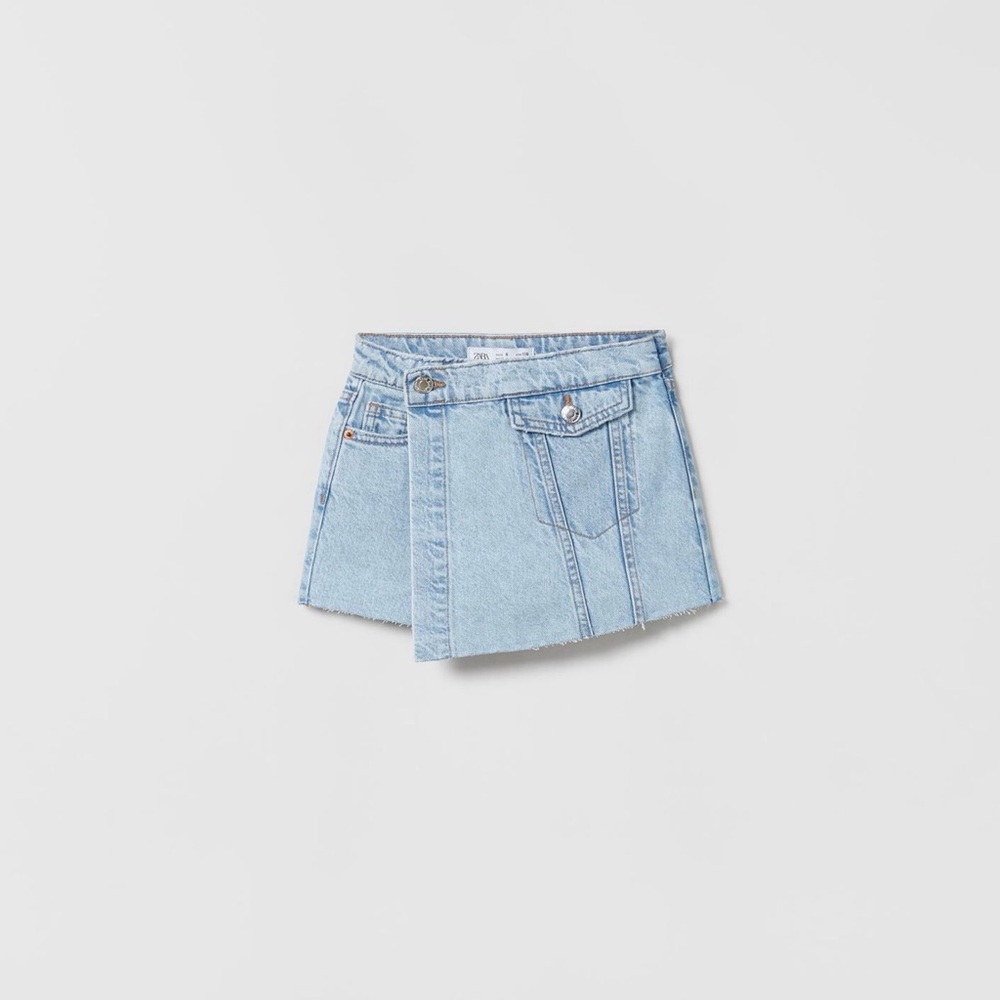 Zara Light Blue Denim Mini Skort